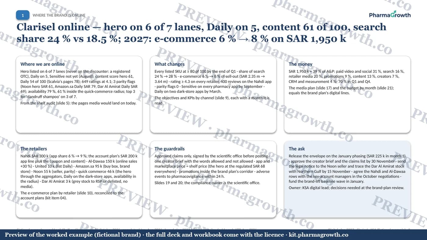 Slide 3 from the Digital and e-commerce plan example (watermarked preview)
